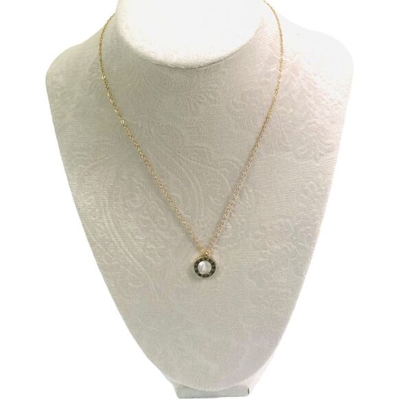 NEW Roman Numerals Reversible Gold Necklace Earrings Set - Picture 3 of 13